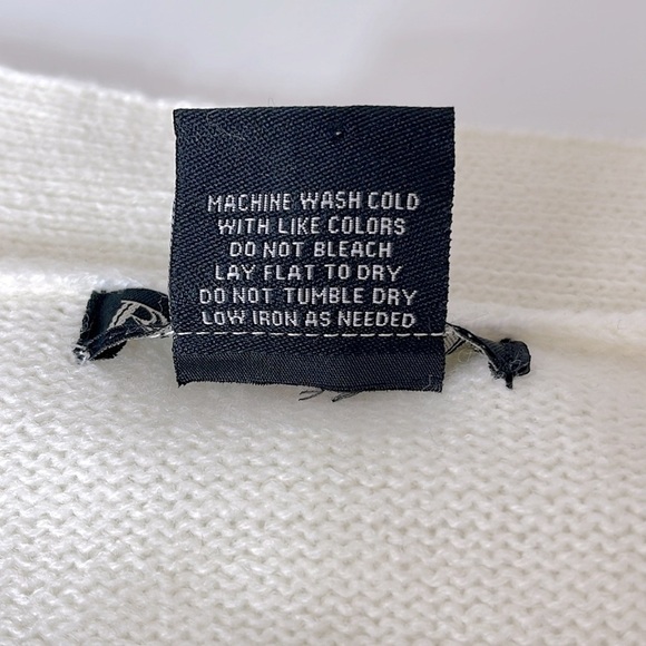 Vintage Y2K Runway 7 Preppy Letter Print V-Neck Cardigan Knit Sweater Medium - Picture 12 of 15